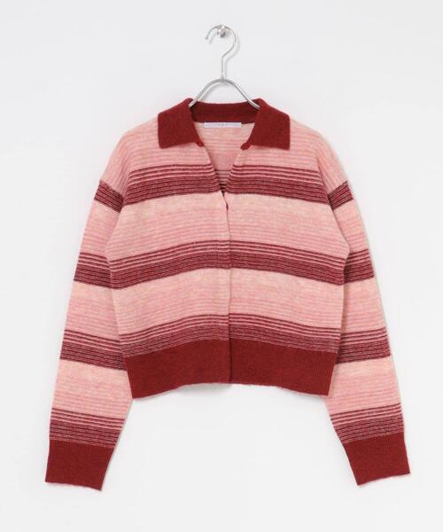 KBF（ケイビーエフ）の「グラデーションボーダーカーディガン（カーディガン/ボレロ・レディース・レッド系その他/ブルー系その他/ブラック系その他・ONE）」の9枚目の写真