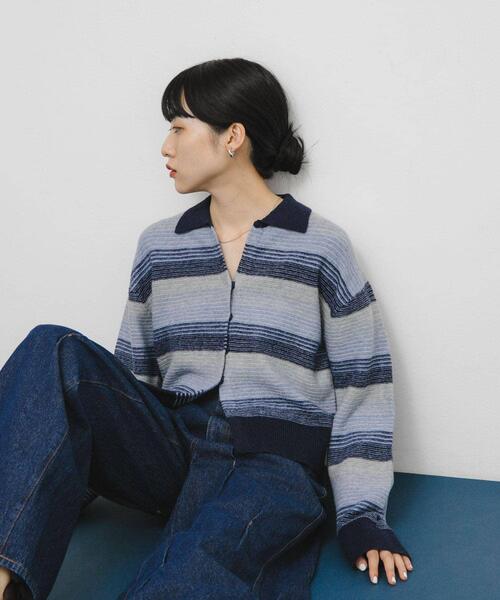 KBF（ケイビーエフ）の「グラデーションボーダーカーディガン（カーディガン/ボレロ・レディース・レッド系その他/ブルー系その他/ブラック系その他・ONE）」の14枚目の写真