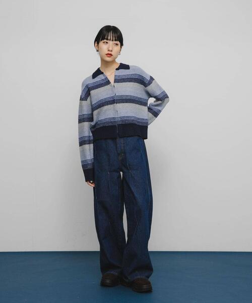 KBF（ケイビーエフ）の「グラデーションボーダーカーディガン（カーディガン/ボレロ・レディース・レッド系その他/ブルー系その他/ブラック系その他・ONE）」の16枚目の写真