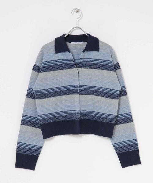 KBF（ケイビーエフ）の「グラデーションボーダーカーディガン（カーディガン/ボレロ・レディース・レッド系その他/ブルー系その他/ブラック系その他・ONE）」の18枚目の写真