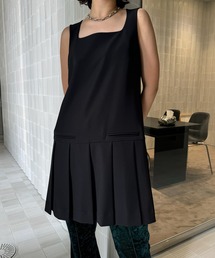 Ameri(A)SQUARE NECK LADY LIKE PLEATS TOP(̑gbvX)