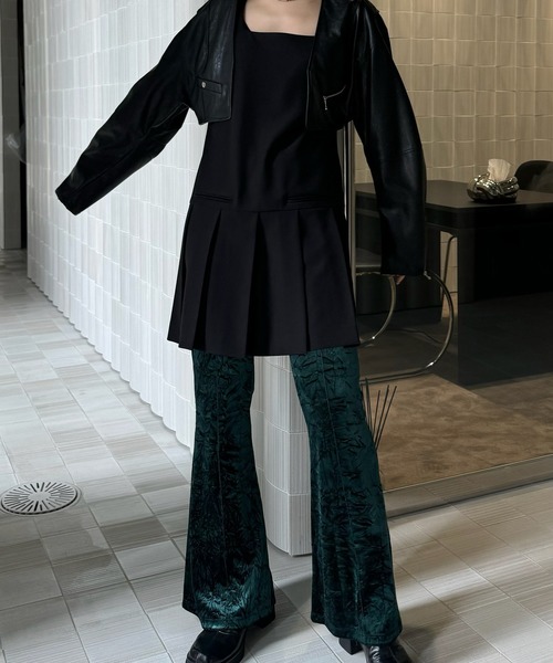 SQUARE NECK LADY LIKE PLEATS TOP（その他トップス）｜Ameri（アメリ