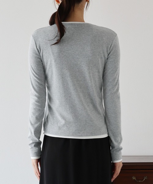 BLUEEAST(ブルーイースト)の「レイヤードデザインロングTシャツ(Tシャツ/カットソー・レディース・ブラック/ホワイト/グレー・MEDIUM)」の12枚目の写真