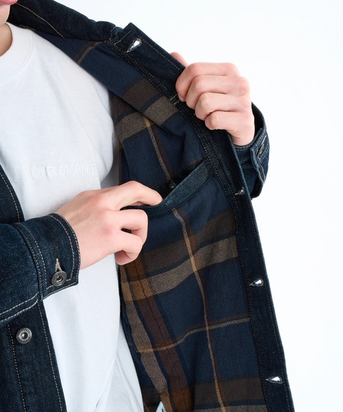 ELEMENT(エレメント)の「ELEMENT メンズ TRUCKER DENIM ジャケット 【2025年秋冬モデル】/エレメント薄中綿デニムジャケット(デニムジャケット・メンズ・インディゴブルー・LARGE/X-LARGE/MEDIUM)」の9枚目の写真