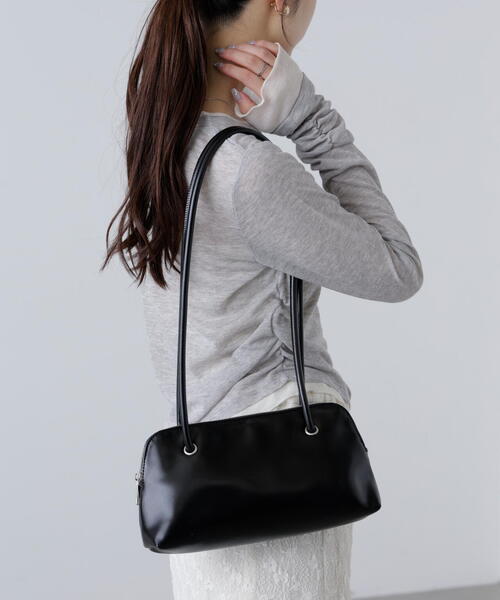 FREE'S MART（フリーズマート）の「◆ロングショルダー横長バッグ（ショルダーバッグ・レディース・ブラック/ブラウン系その他/ホワイト・ﾌﾘ-）」の8枚目の写真