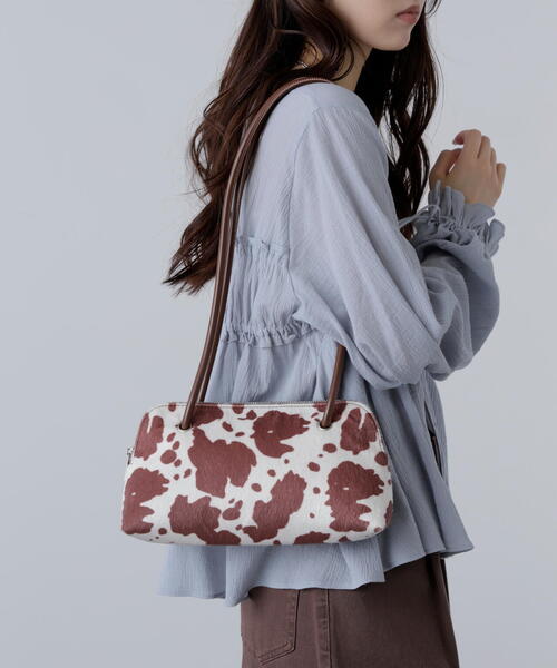 FREE'S MART（フリーズマート）の「◆ロングショルダー横長バッグ（ショルダーバッグ・レディース・ブラック/ブラウン系その他/ホワイト・ﾌﾘ-）」の10枚目の写真