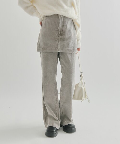 mystic（ミスティック）の「レイヤードコーデュロイパンツ（その他パンツ・レディース・ブラウン/ブラック/グレー・2/1）」の2枚目の写真