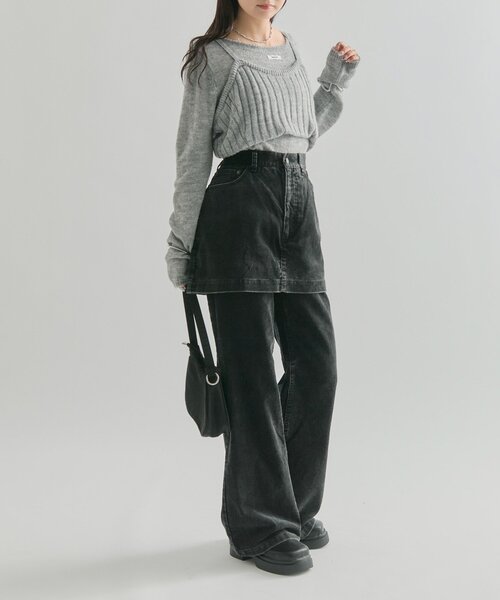 mystic（ミスティック）の「レイヤードコーデュロイパンツ（その他パンツ・レディース・ブラウン/ブラック/グレー・2/1）」の15枚目の写真