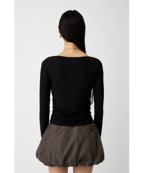 MOUSSY（マウジー）の「SLIT ONE SHOULDER トップス（Tシャツ/カットソー・レディース・チャコールグレー/マジェンタ/アイボリー/ブラック・FREE）」の14枚目の写真
