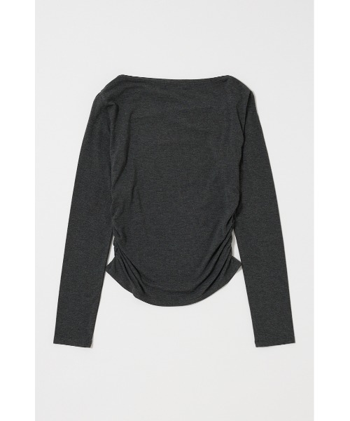 MOUSSY（マウジー）の「SLIT ONE SHOULDER トップス（Tシャツ/カットソー・レディース・チャコールグレー/マジェンタ/アイボリー/ブラック・FREE）」の6枚目の写真