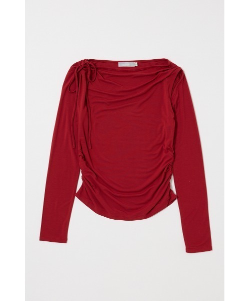 MOUSSY（マウジー）の「SLIT ONE SHOULDER トップス（Tシャツ/カットソー・レディース・チャコールグレー/マジェンタ/アイボリー/ブラック・FREE）」の12枚目の写真