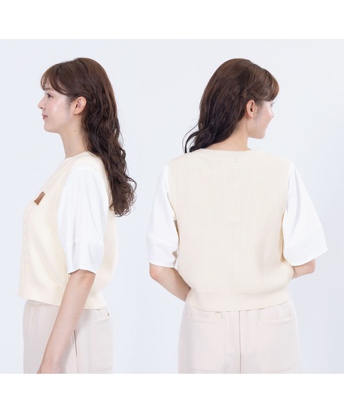 MARY QUANT(マリークワント)の「ケーブルベスト プルオーバー(ベスト・レディース・アイボリー/レッド/ネイビー・M)」の5枚目の写真