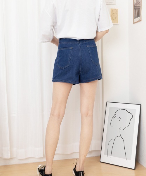 Miniministore(ミニミニストア)の「デニムショートパンツ ハイウエスト美脚夏(デニムパンツ・レディース・サックスブルー/インディゴブルー・L/XL/M/S)」の16枚目の写真