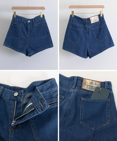 Miniministore(ミニミニストア)の「デニムショートパンツ ハイウエスト美脚夏(デニムパンツ・レディース・サックスブルー/インディゴブルー・L/XL/M/S)」の18枚目の写真