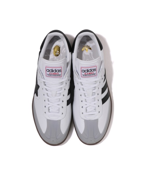 A BATHING APE(アベイシングエイプ)の「BAPE X ADIDAS - SAMBA(スニーカー・メンズ・ホワイト/ブラック・9.5/11.5/9/10/12/8/10.5/8.5/7.5/11/7/12.5)」の5枚目の写真