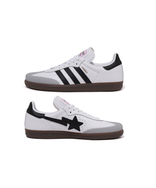A BATHING APE(アベイシングエイプ)の「BAPE X ADIDAS - SAMBA(スニーカー・メンズ・ホワイト/ブラック・9.5/11.5/9/10/12/8/10.5/8.5/7.5/11/7/12.5)」の13枚目の写真