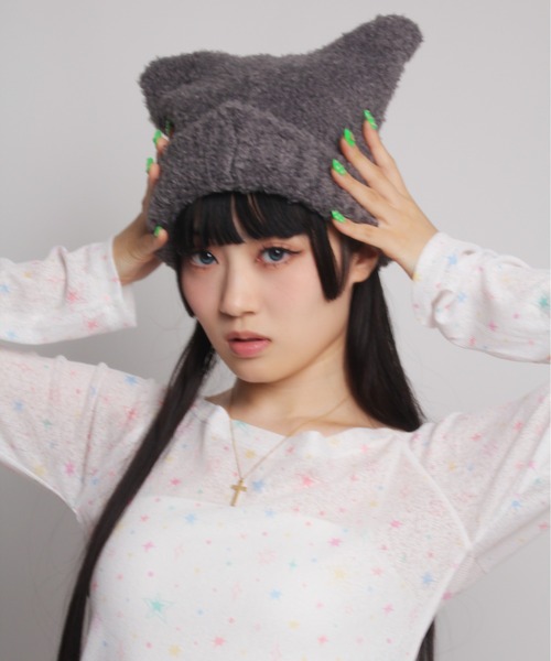セール】【 IMARI / イマリ 】 猫耳 ボア ニットキャップ #（ニット