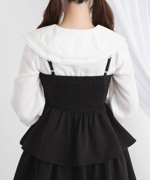 DearMyLoveRose(ディアマイラブローズ)の「バラリボン付ガーリーブラウス【大きいサイズ有り】(シャツ/ブラウス・レディース・ブラック/ホワイト・MEDIUM/LARGE/LL/3L)」の13枚目の写真