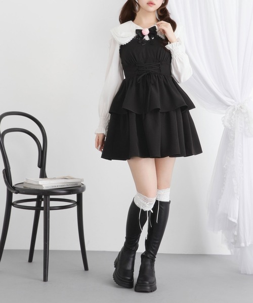 DearMyLoveRose(ディアマイラブローズ)の「バラリボン付ガーリーブラウス【大きいサイズ有り】(シャツ/ブラウス・レディース・ブラック/ホワイト・MEDIUM/LARGE/LL/3L)」の21枚目の写真