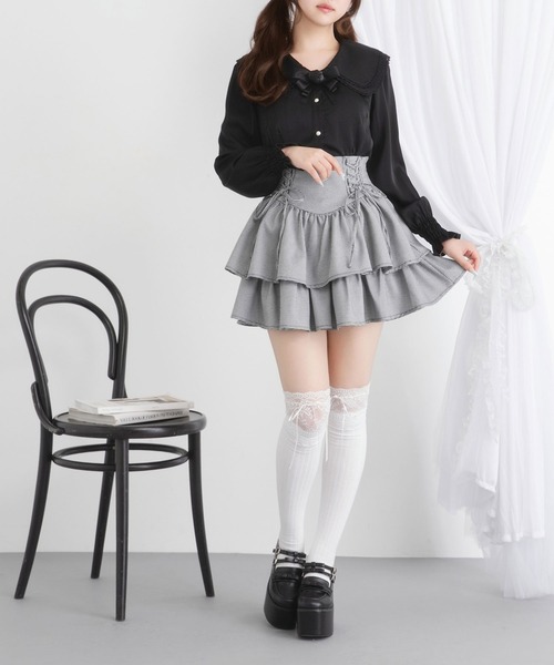 DearMyLoveRose(ディアマイラブローズ)の「バラリボン付ガーリーブラウス【大きいサイズ有り】(シャツ/ブラウス・レディース・ブラック/ホワイト・MEDIUM/LARGE/LL/3L)」の18枚目の写真