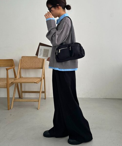 DISCOAT（ディスコート）の「ワッシャーナイロンポケットボストンバッグ（ボストンバッグ・レディース・キャメル/ブラック/カーキ・FREE）」の6枚目の写真