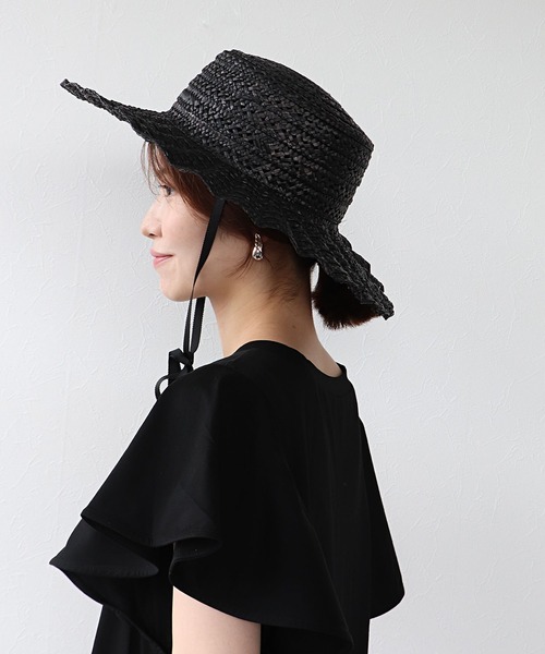 Jines（ジネス）の「透かしなみなみハット（ハット・レディース・ブラック・フリー）」の3枚目の写真