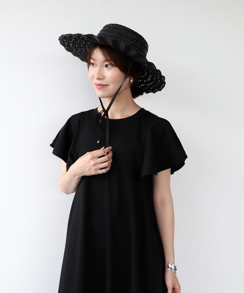 Jines（ジネス）の「透かしなみなみハット（ハット・レディース・ブラック・フリー）」の5枚目の写真