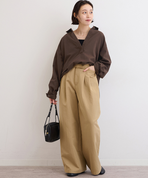 JOURNAL STANDARD relume(ジャーナルスタンダード レリューム)の「《追加 / 新色》カルゼスキッパーブラウス(シャツ/ブラウス・レディース・ブラウン/アイボリー/グレー・FREE)」の10枚目の写真