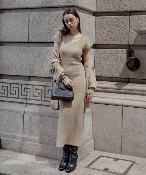 ACYM(アシーム)の「Betty long knit ワンピース(ワンピース・レディース・グレー/ベージュ/ブラック・FREE)」の18枚目の写真