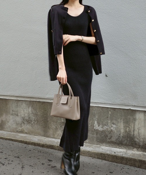 ACYM(アシーム)の「Betty long knit ワンピース(ワンピース・レディース・グレー/ベージュ/ブラック・FREE)」の9枚目の写真