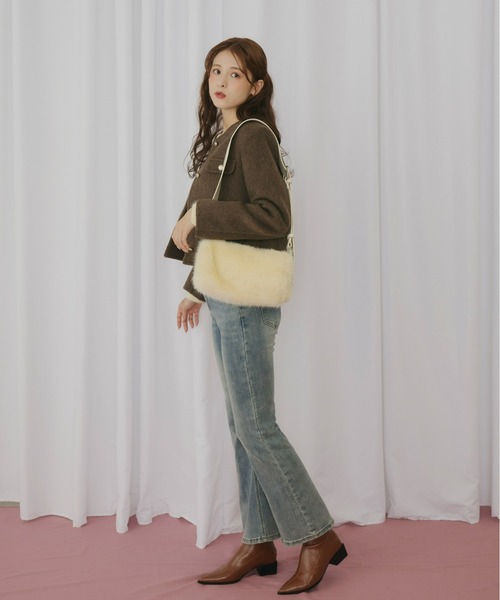 ゴールドボタンノーカラージャケット（ノーカラージャケット）｜Olu