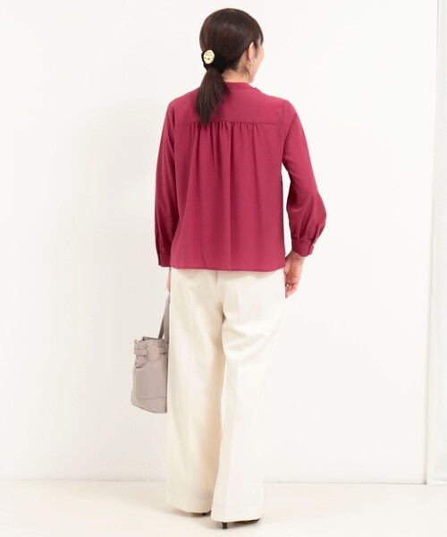 MICO COULIER（ミコクリエ）の「ジョーゼットフリルブラウス（シャツ/ブラウス・レディース・グレイッシュベージュ/ブラウン/ピンク・38）」の15枚目の写真