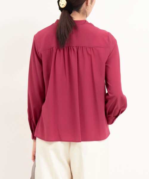 MICO COULIER（ミコクリエ）の「ジョーゼットフリルブラウス（シャツ/ブラウス・レディース・グレイッシュベージュ/ブラウン/ピンク・38）」の5枚目の写真