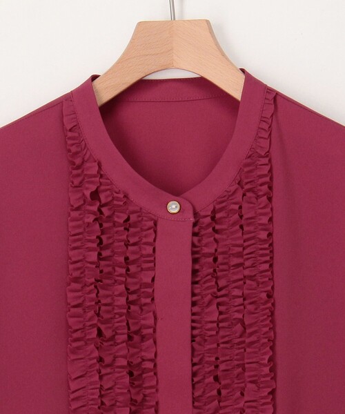 MICO COULIER（ミコクリエ）の「ジョーゼットフリルブラウス（シャツ/ブラウス・レディース・グレイッシュベージュ/ブラウン/ピンク・38）」の19枚目の写真