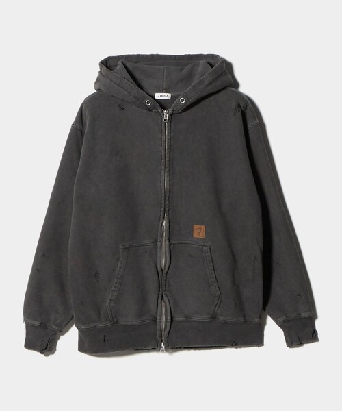 MONKEY TIME（モンキータイム）の「＜JieDa＞VIRGINIA ダメージ ジップ パーカー（パーカー・メンズ・ブラック・1/2）」の13枚目の写真