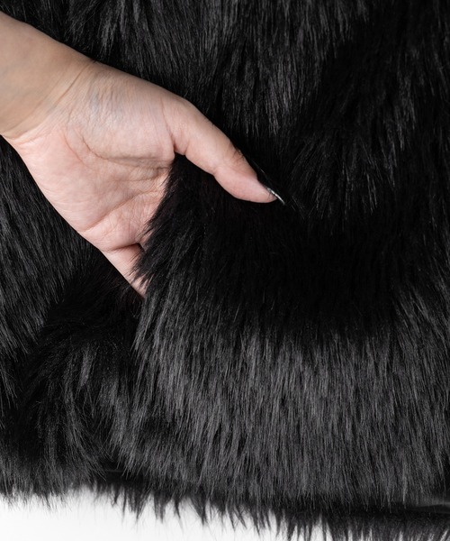 セール】【 ポケット付 】スタンドネックジップアップフェイクファー