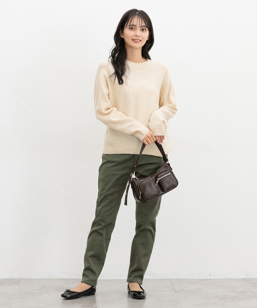 Honeys（ハニーズ）の「【軽ふわっニット】クルーネックニット（ニット/セーター・レディース・オートミール/ネイビー/イエロー系/杢グレー/ピンク系1/ブルー系/ベージュ系・L/LL/M/S）」の9枚目の写真