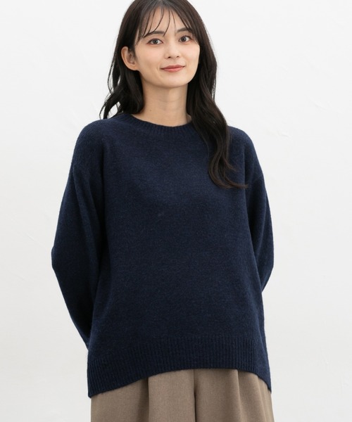 Honeys（ハニーズ）の「【軽ふわっニット】クルーネックニット（ニット/セーター・レディース・オートミール/ネイビー/イエロー系/杢グレー/ピンク系1/ブルー系/ベージュ系・L/LL/M/S）」の12枚目の写真