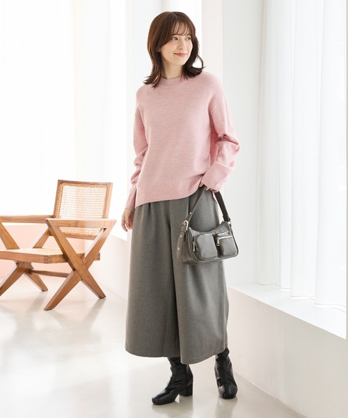 Honeys（ハニーズ）の「【軽ふわっニット】クルーネックニット（ニット/セーター・レディース・オートミール/ネイビー/イエロー系/杢グレー/ピンク系1/ブルー系/ベージュ系・L/LL/M/S）」の13枚目の写真