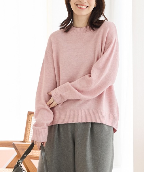 Honeys（ハニーズ）の「【軽ふわっニット】クルーネックニット（ニット/セーター・レディース・オートミール/ネイビー/イエロー系/杢グレー/ピンク系1/ブルー系/ベージュ系・L/LL/M/S）」の14枚目の写真