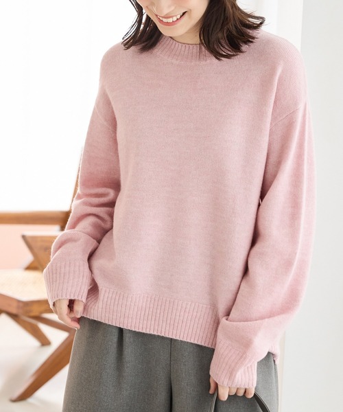 Honeys（ハニーズ）の「【軽ふわっニット】クルーネックニット（ニット/セーター・レディース・オートミール/ネイビー/イエロー系/杢グレー/ピンク系1/ブルー系/ベージュ系・L/LL/M/S）」の15枚目の写真