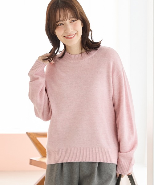 Honeys（ハニーズ）の「【軽ふわっニット】クルーネックニット（ニット/セーター・レディース・オートミール/ネイビー/イエロー系/杢グレー/ピンク系1/ブルー系/ベージュ系・L/LL/M/S）」の16枚目の写真