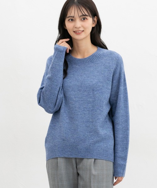 Honeys（ハニーズ）の「【軽ふわっニット】クルーネックニット（ニット/セーター・レディース・オートミール/ネイビー/イエロー系/杢グレー/ピンク系1/ブルー系/ベージュ系・L/LL/M/S）」の18枚目の写真