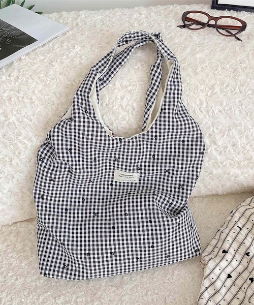 VIBGYOR（ヴィブジョー）の「Mignonjour/モチーフチェック柄トートバッグ M2838（トートバッグ・レディース・その他1/その他2・FREE）」の2枚目の写真