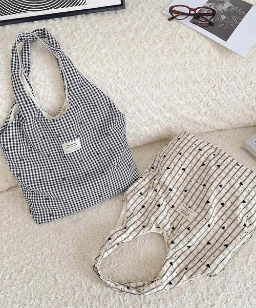 VIBGYOR（ヴィブジョー）の「Mignonjour/モチーフチェック柄トートバッグ M2838（トートバッグ・レディース・その他1/その他2・FREE）」の4枚目の写真