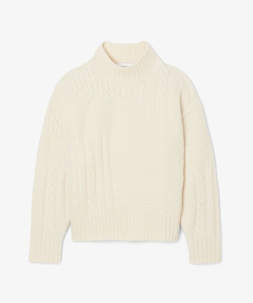 LACOSTE（ラコステ）の「パッチワークエフェクト ウールニットハイネックセーター（ニット/セーター・レディース・オフホワイト・34/36/38/40）」の4枚目の写真