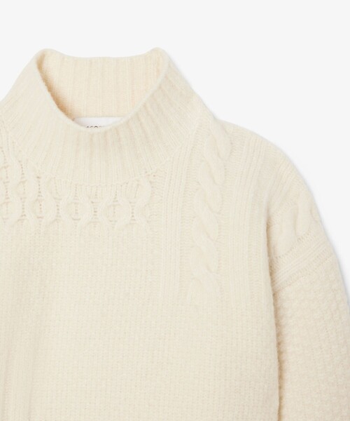 LACOSTE（ラコステ）の「パッチワークエフェクト ウールニットハイネックセーター（ニット/セーター・レディース・オフホワイト・34/36/38/40）」の5枚目の写真