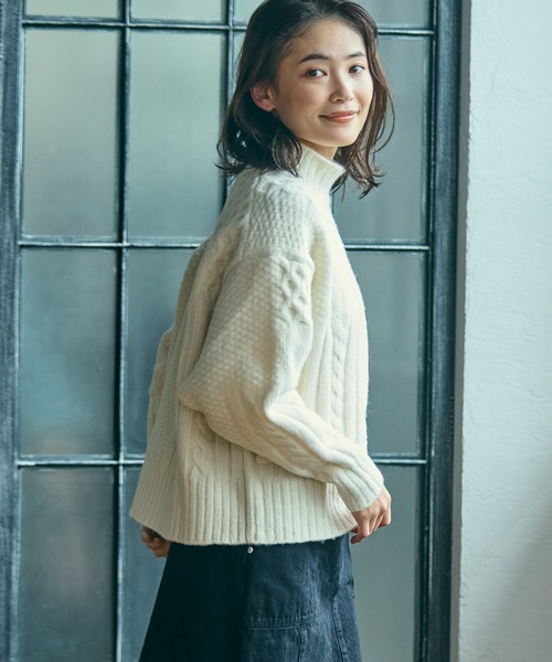 LACOSTE（ラコステ）の「パッチワークエフェクト ウールニットハイネックセーター（ニット/セーター・レディース・オフホワイト・34/36/38/40）」の20枚目の写真