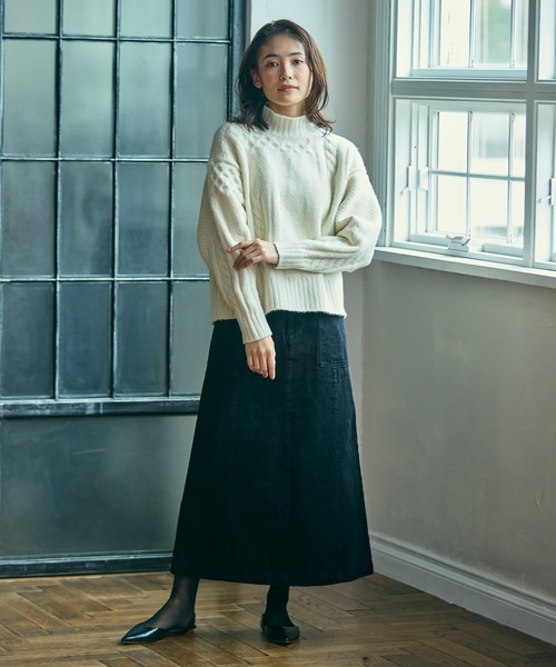 LACOSTE（ラコステ）の「パッチワークエフェクト ウールニットハイネックセーター（ニット/セーター・レディース・オフホワイト・34/36/38/40）」の17枚目の写真