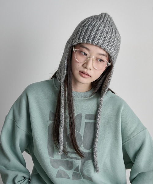 THE YOn(ザヨン)の「畦編みフライトニットキャップ(ニットキャップ/ビーニー・レディース・サックスブルー/ブラック/アイボリー/ピンク/グレー・FREE)」の16枚目の写真